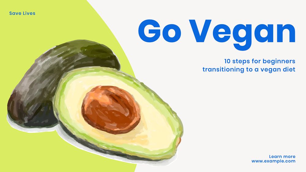 Go vegan blog banner template, customizable design