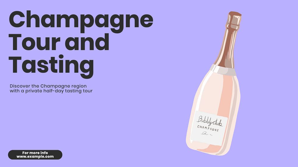 Champagne tasting tour blog banner template, customizable design