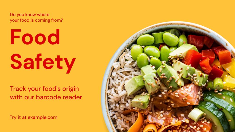 Produce safety blog banner template, funky editable design