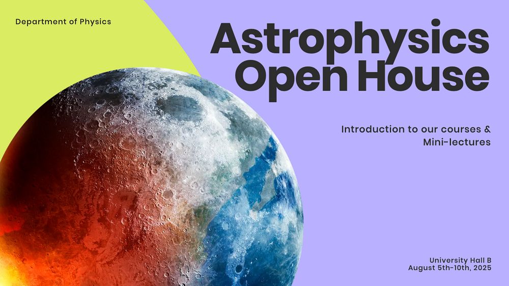 Astrophysics open house blog banner template, customizable design