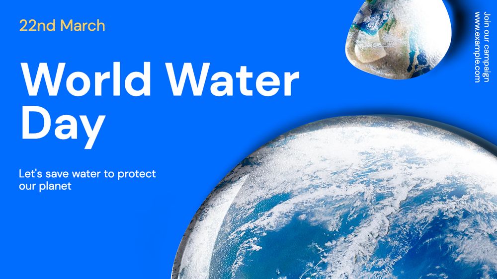 World water day blog banner template, funky editable design