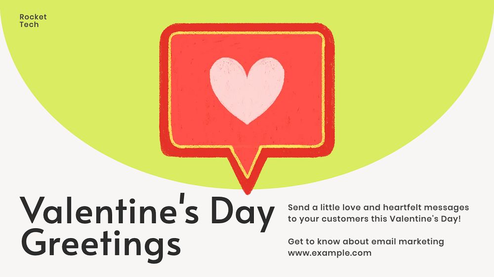 Valentine's email marketing blog banner template, customizable design