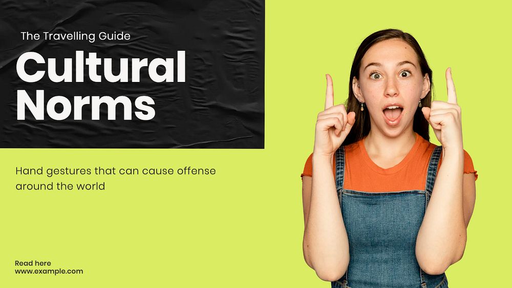 Cultural norms blog banner template, customizable design