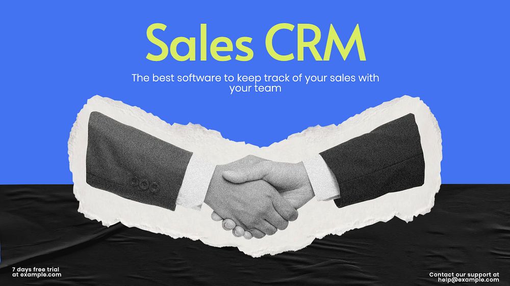 Sales CRM software blog banner template, customizable design