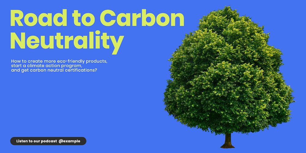 Carbon neutrality Twitter ad template, editable design