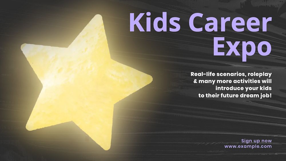 Kids career expo blog banner template, customizable design