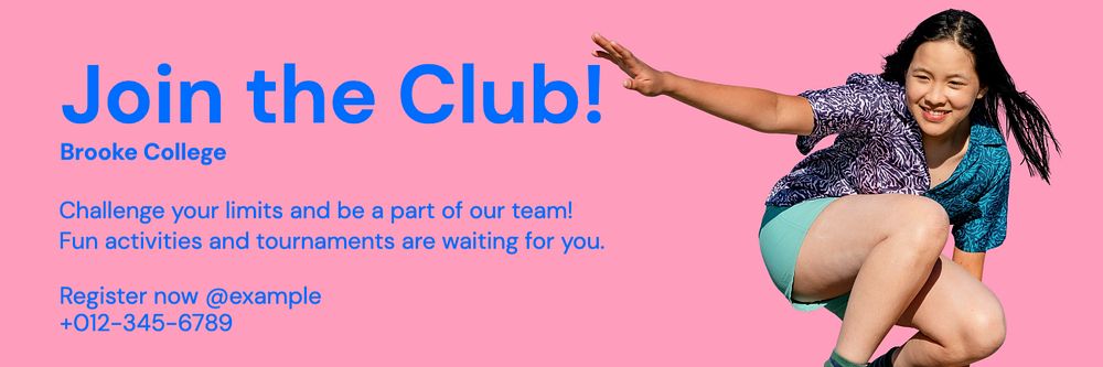 School club email header template, customizable design