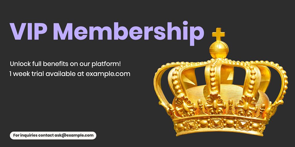 VIP membership Twitter ad template, editable design