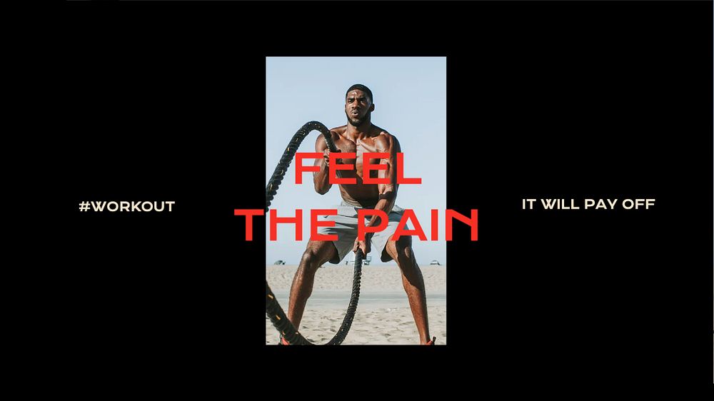 Feel the pain blog banner template, editable text & design