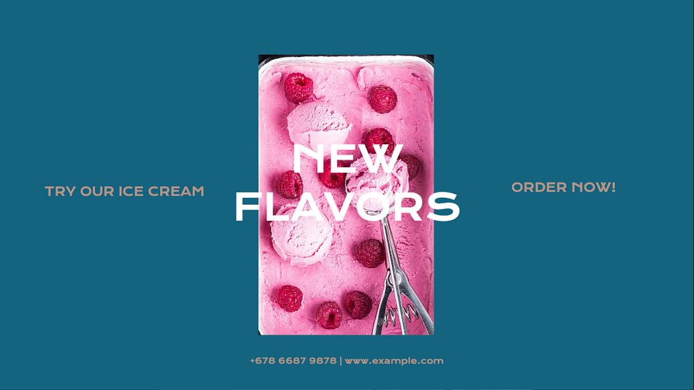 New flavors blog banner template, editable text & design