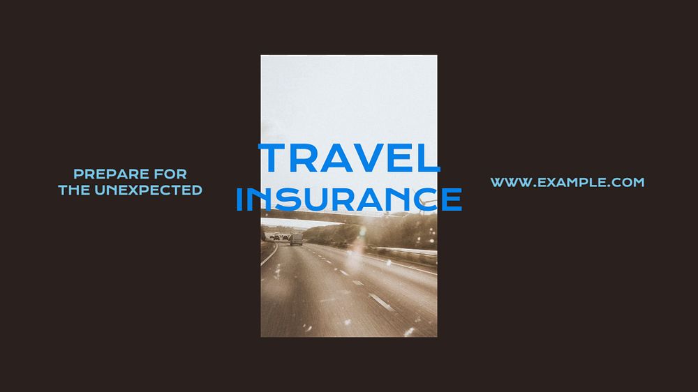 Travel insurance blog banner template, editable text & design