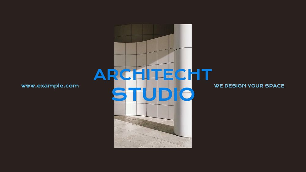 Architect studio blog banner template, editable text & design