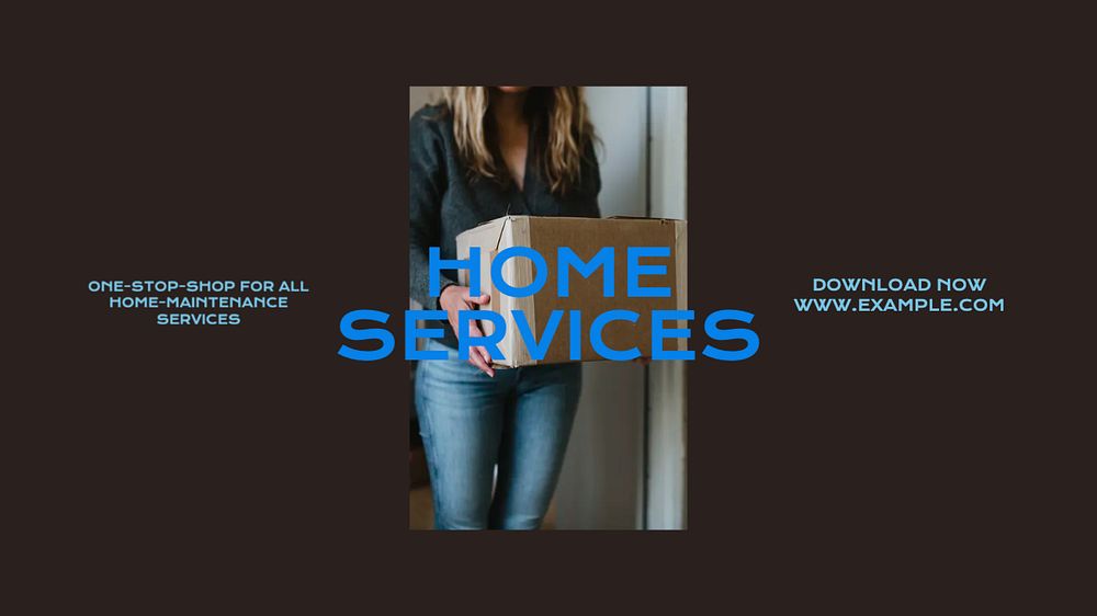 Home services blog banner template, editable text & design