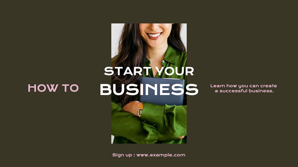 Start a business blog banner template, editable text & design