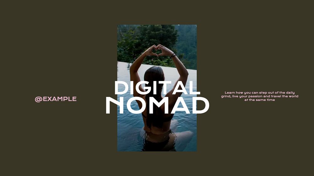 Digital nomad blog banner template, editable text & design