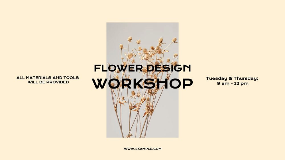 Flower blog banner template, editable text & design