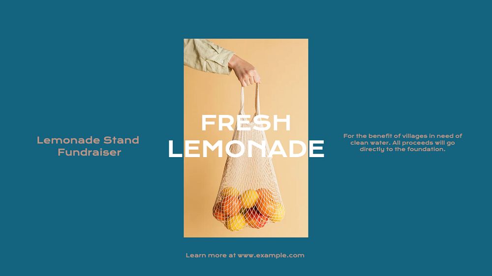 Fresh lemonade blog banner template, editable text & design