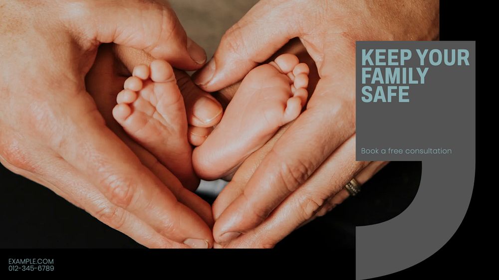 Family insurance blog banner template, editable text & design