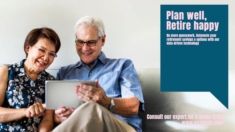 Retirement plan blog banner template, editable text & design