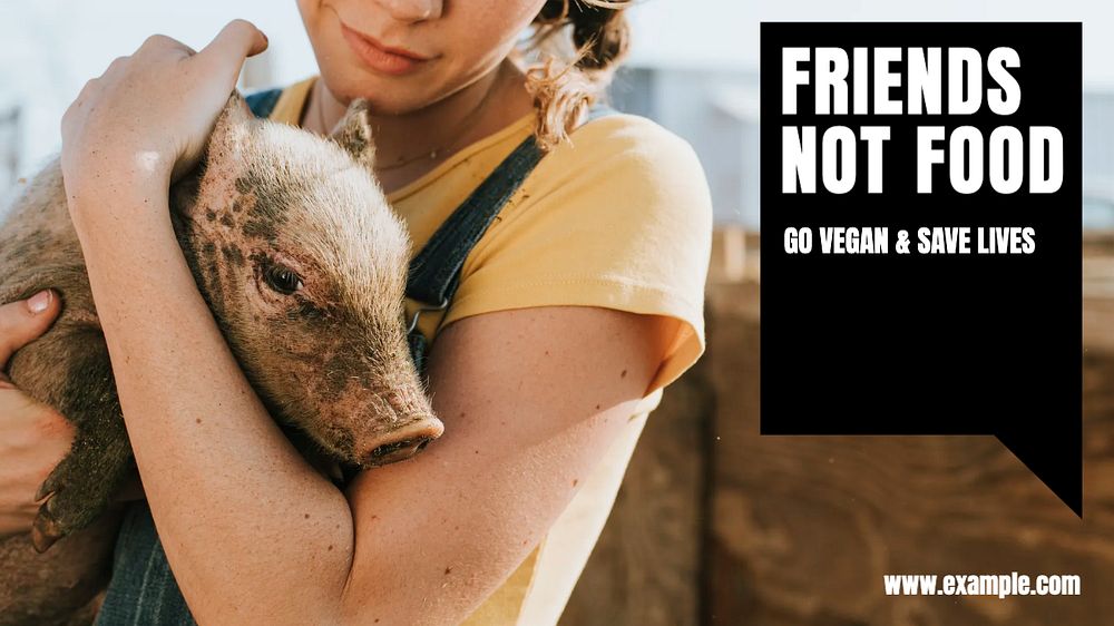 Go Vegan blog banner template, editable text & design