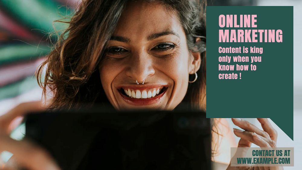Online marketing blog banner template, editable text & design