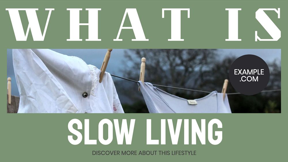 Slow living blog banner template, editable text & design