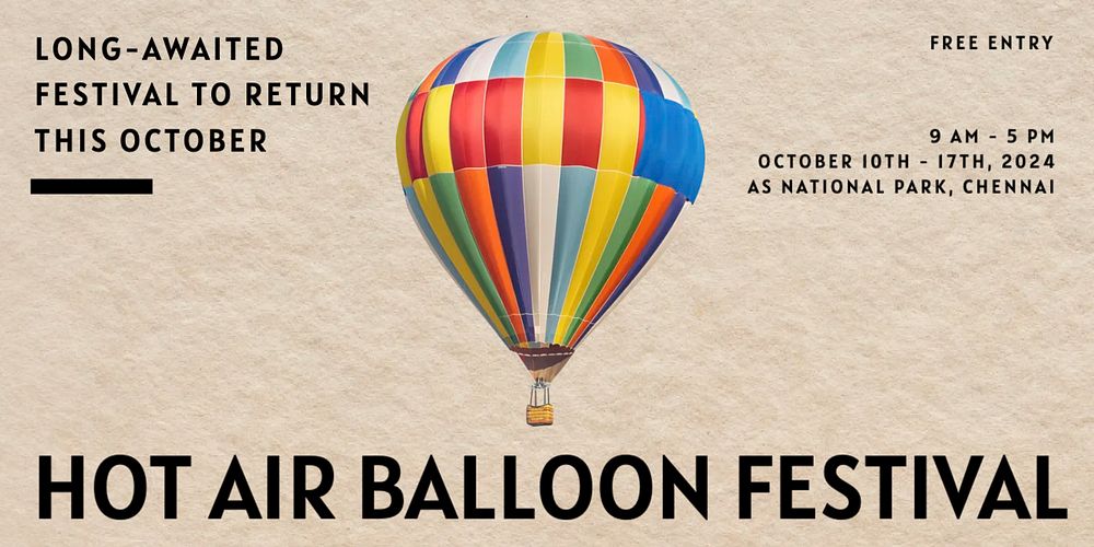 Balloon festival Twitter ad template, editable text