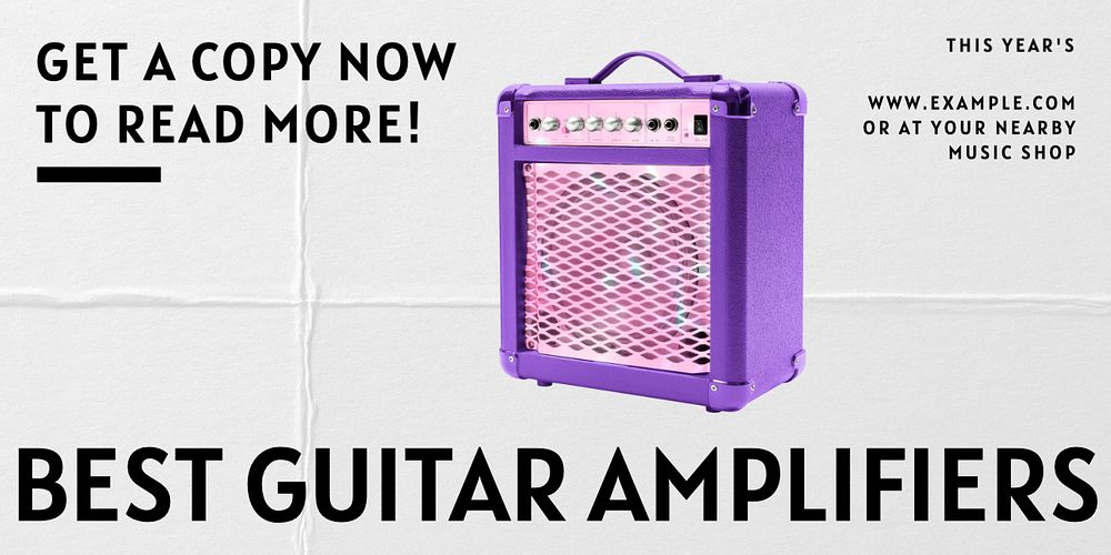 Best guitar amplifier Twitter ad template, editable text