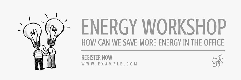 Energy workshop email header template, editable text & design