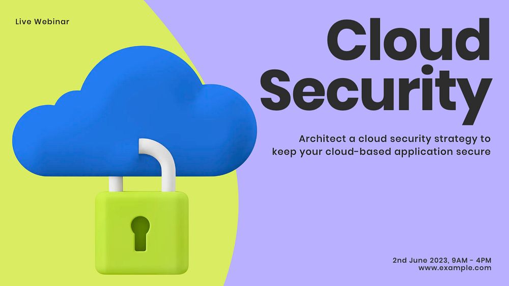 Cloud security blog banner template, customizable design