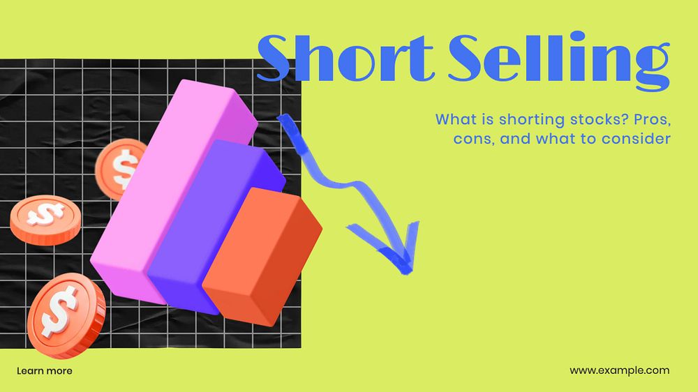 Short selling blog banner template, customizable design