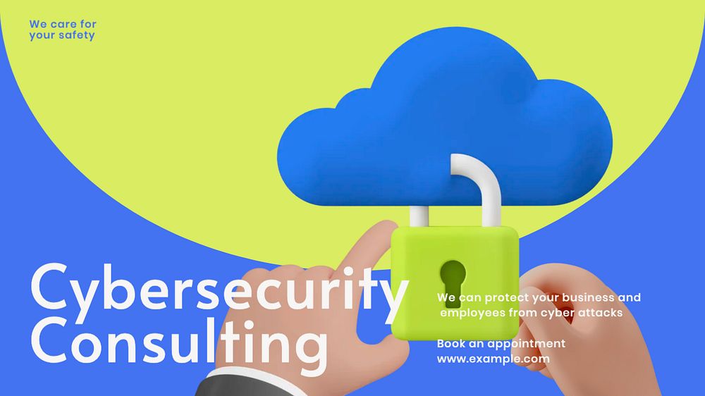 Cybersecurity consulting blog banner template, customizable design