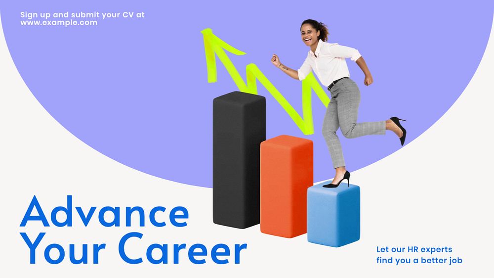 Advance your career blog banner template, customizable design
