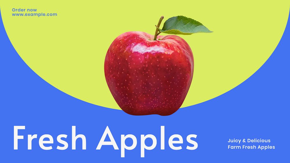 Red apples recipes blog banner template, customizable design