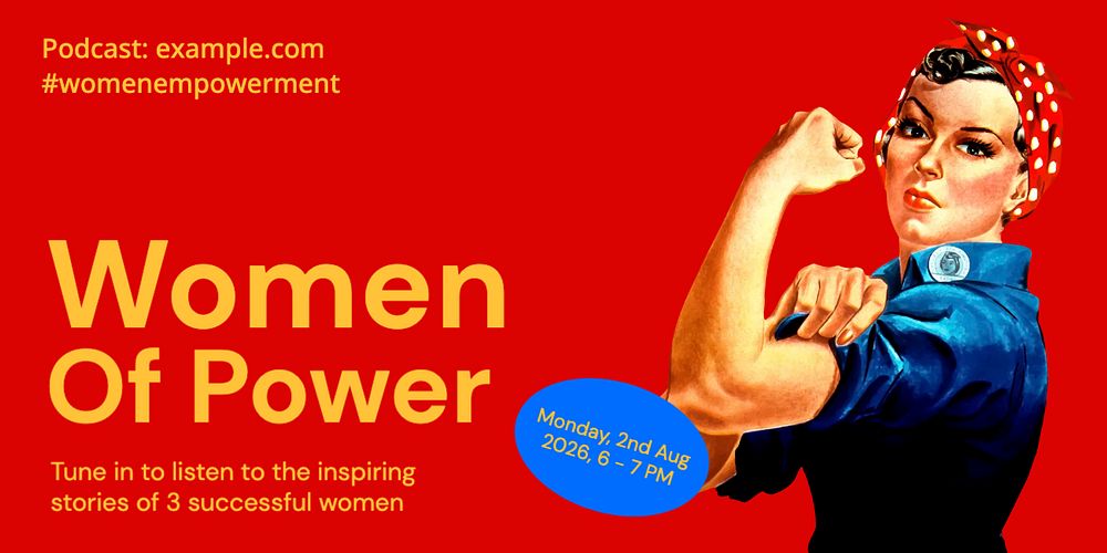 Women of power Twitter ad template, editable text & design