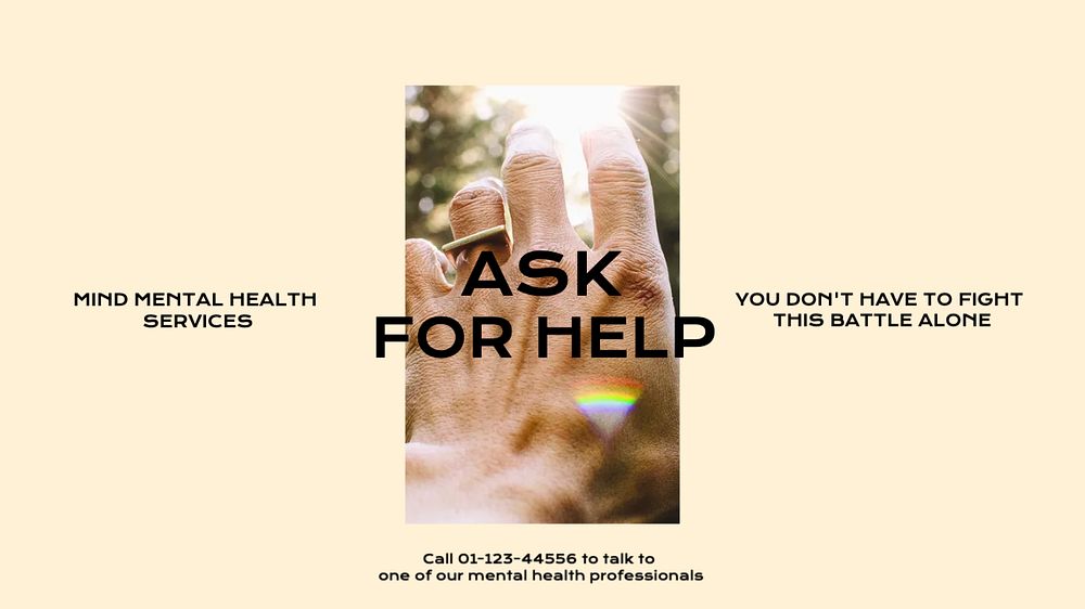 Ask for help blog banner template, editable text & design