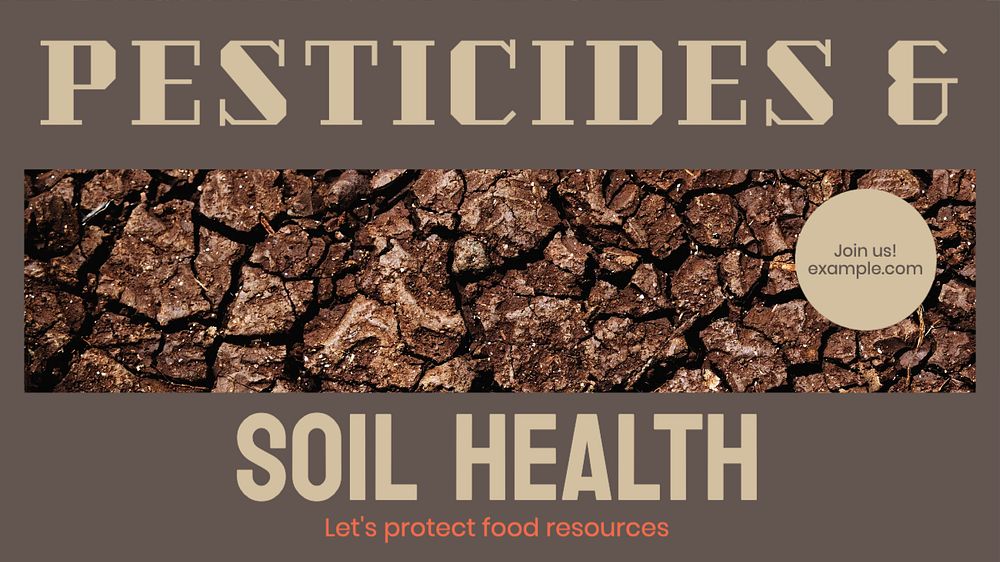 Pesticides & soil health blog banner template, editable text & design