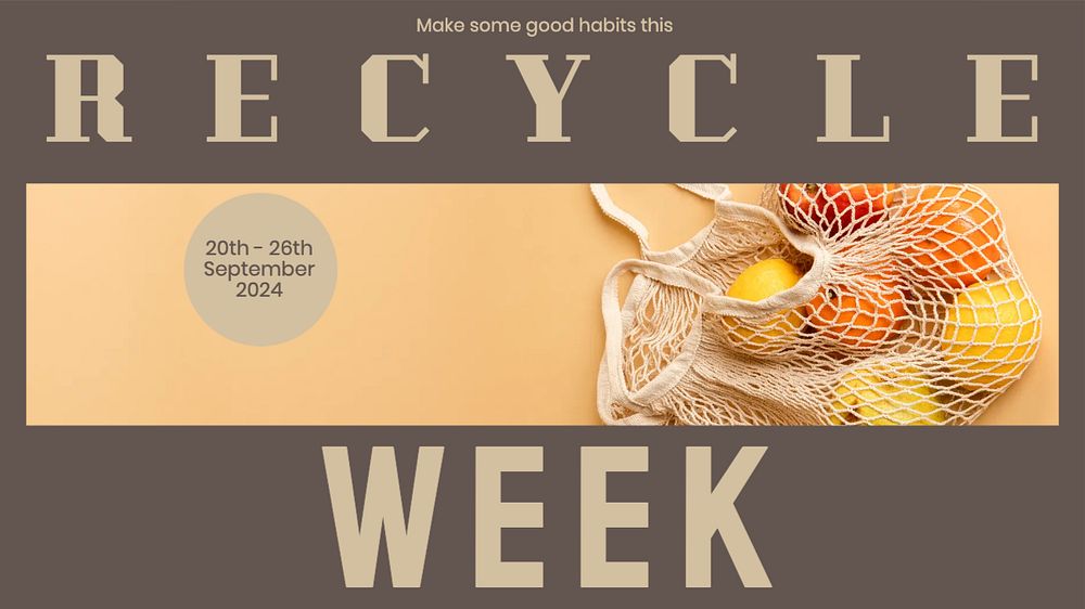 Recycle week blog banner template, editable text & design