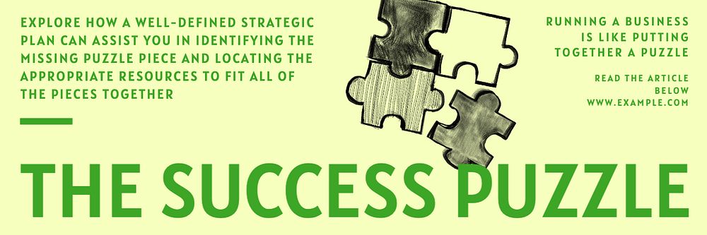 The success puzzle email header template, editable text & design