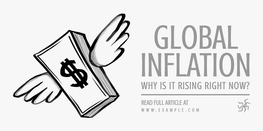 Global inflation Twitter ad template, editable text