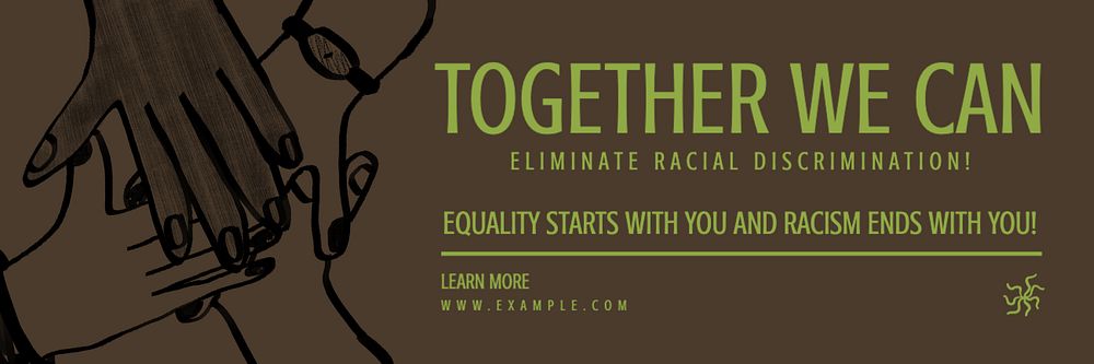 Eliminate racial discrimination email header template, editable text & design