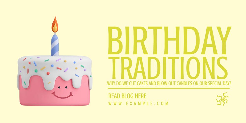 Birthday traditions Twitter ad template, editable text