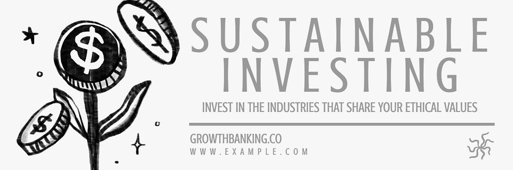 Sustainable investing email header template, editable text & design