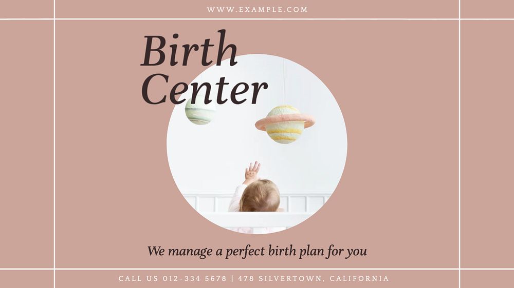 Birth center blog banner template, editable text & design