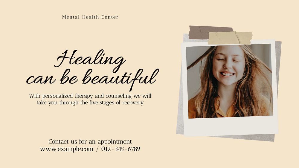 Healing and recovery blog banner template, editable text & design