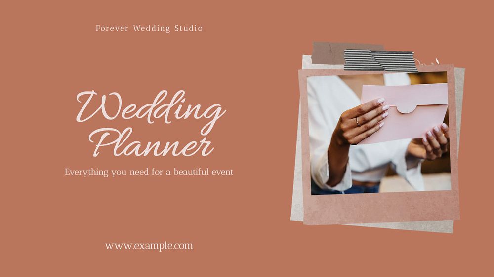 Wedding planner blog banner template, editable text & design