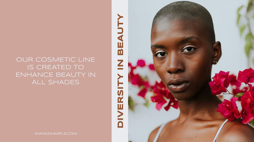 Diversity in beauty blog banner template, editable text & design