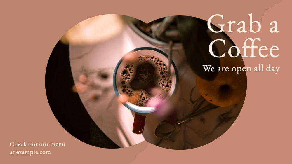 Grab a coffee blog banner template, editable text & design