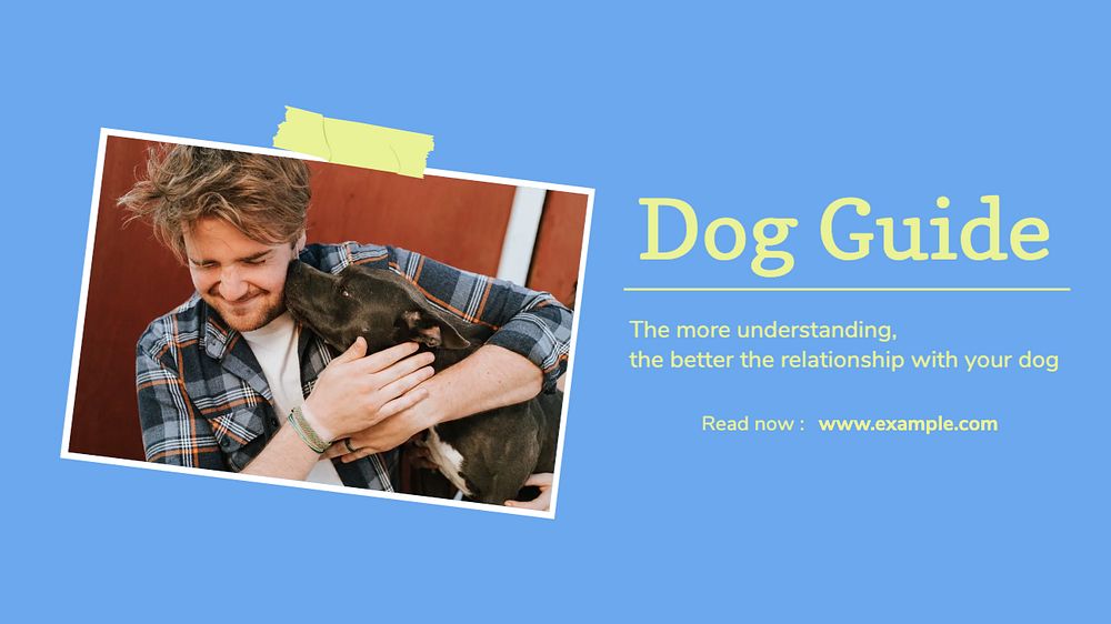 Dog guide blog banner template, editable text