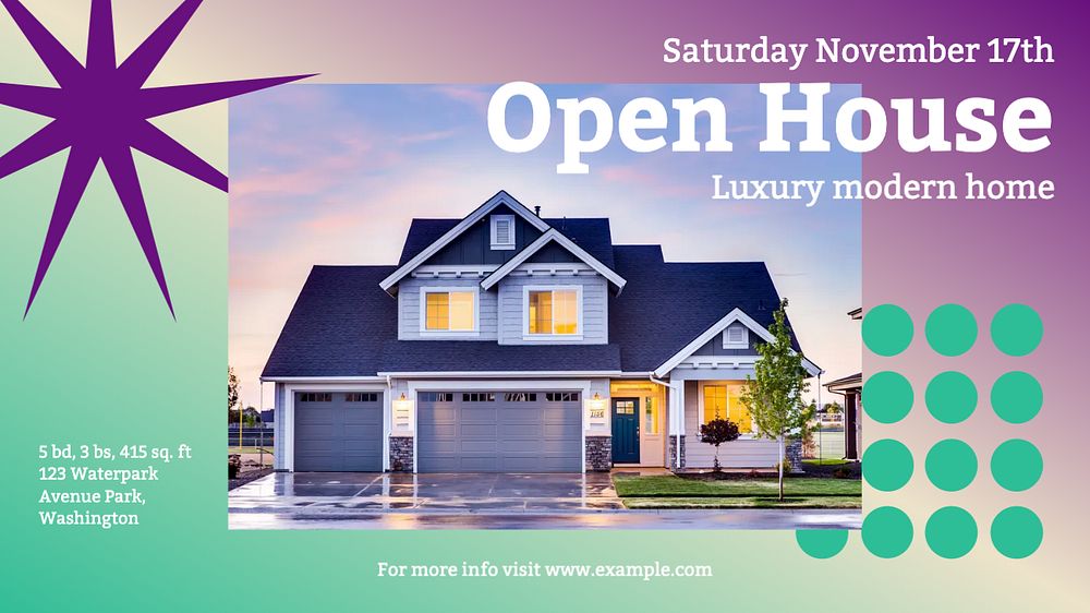 Open house blog banner template, editable text